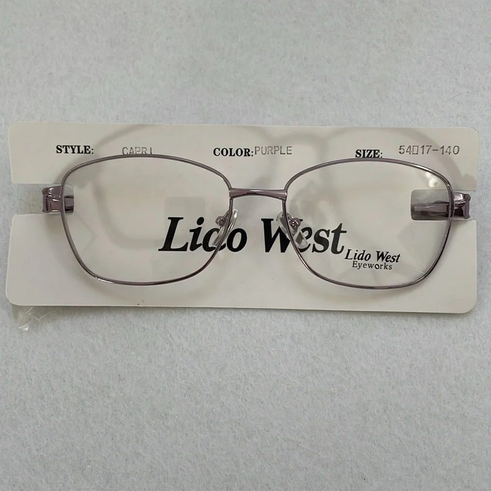 NWT Lido West Purple Capri Women's Metal Glasses Frame Bedazzled Twist Temples